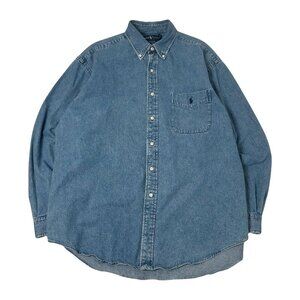 Vintage Polo Ralph Lauren Denim Button Up Shirt L